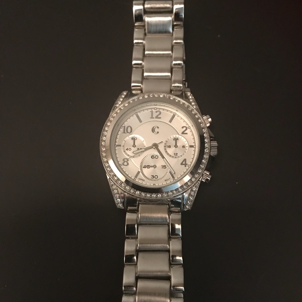 Pretty Silver watch with Rhinestones